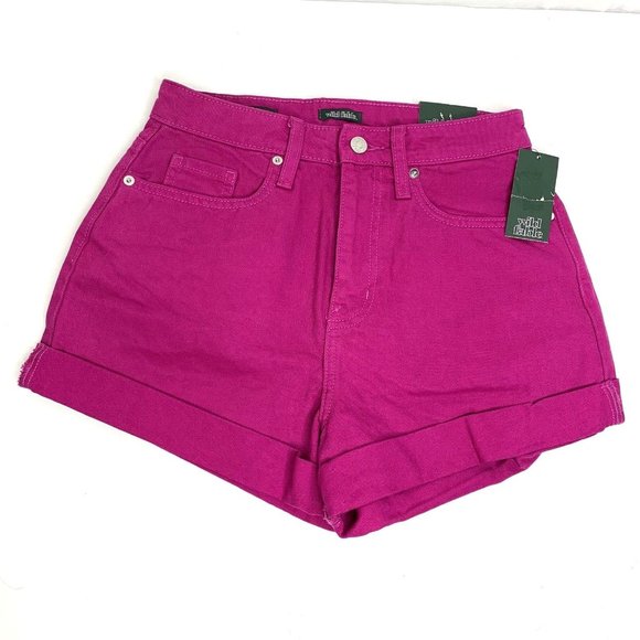Wild Fable Womens Highest Rise Mom Shorts Various Sizes Pink Fuchsia Rolled Cuff - Picture 7 of 9